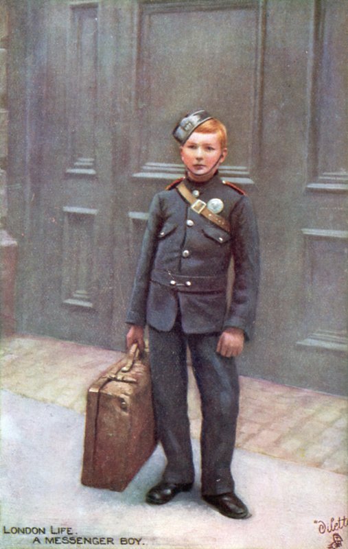 London messenger boy (farge litho) av English School
