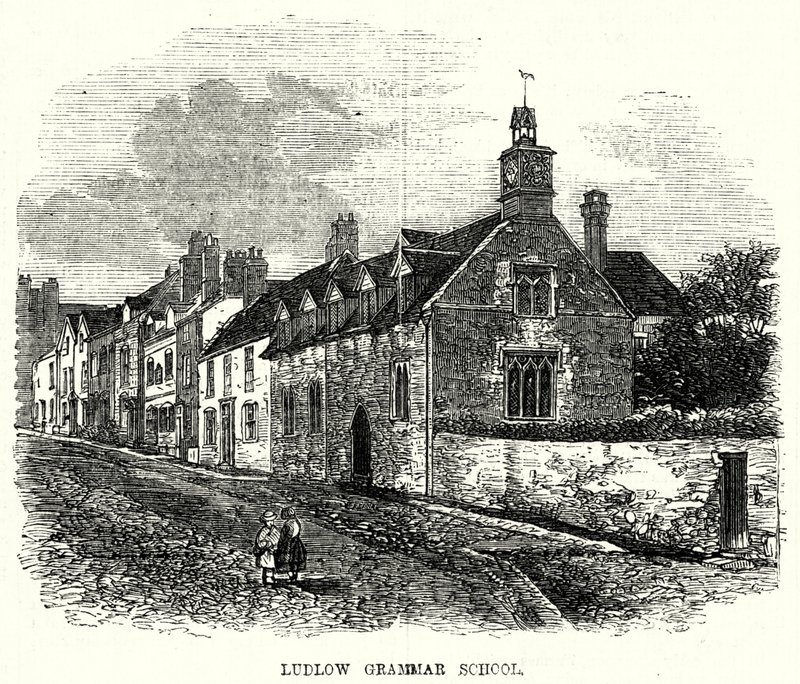 Ludlow Grammar School (gravering) av English School