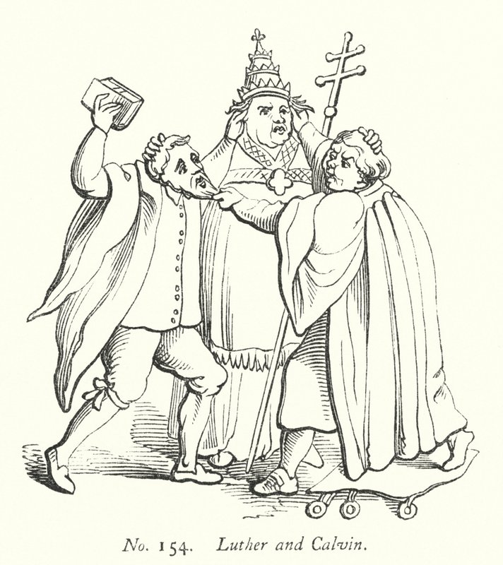 Luther og Calvin (gravering) av English School