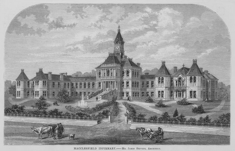 Macclesfield Infirmary (gravering) av English School