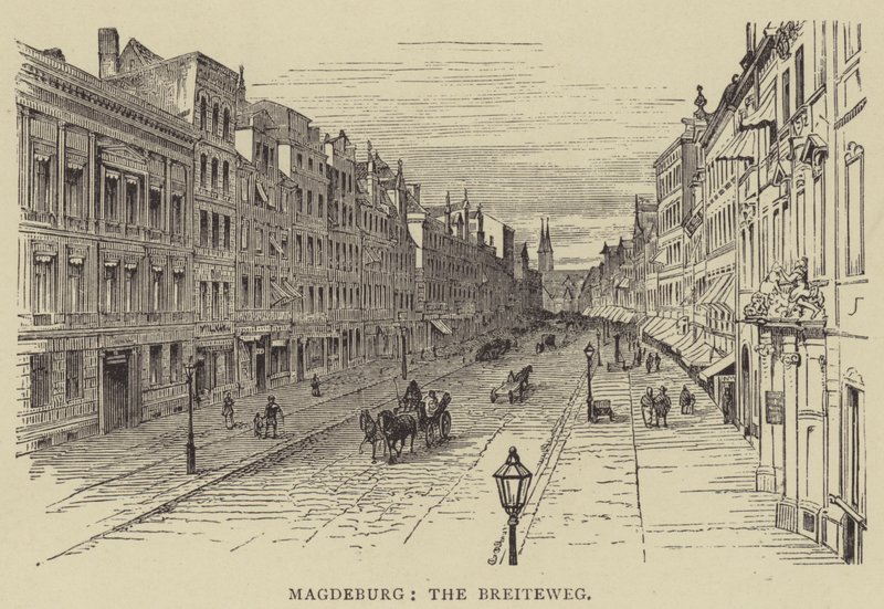 Magdeburg, Breiteweg (gravering) av English School