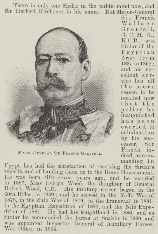 Generalmajor Sir Francis Grenfell (gravering) av English School