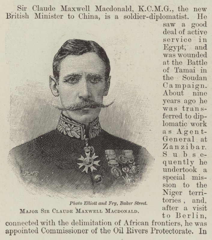 Major Sir Claude Maxwell Macdonald (gravering) av English School