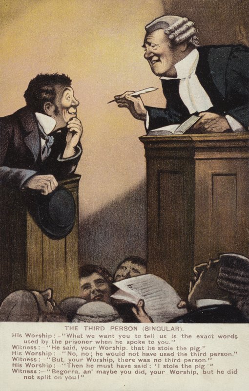 Man in Dock (farge litho) av English School