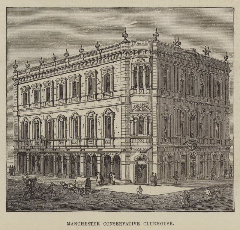 Manchester Conservative Clubhouse (gravering) av English School