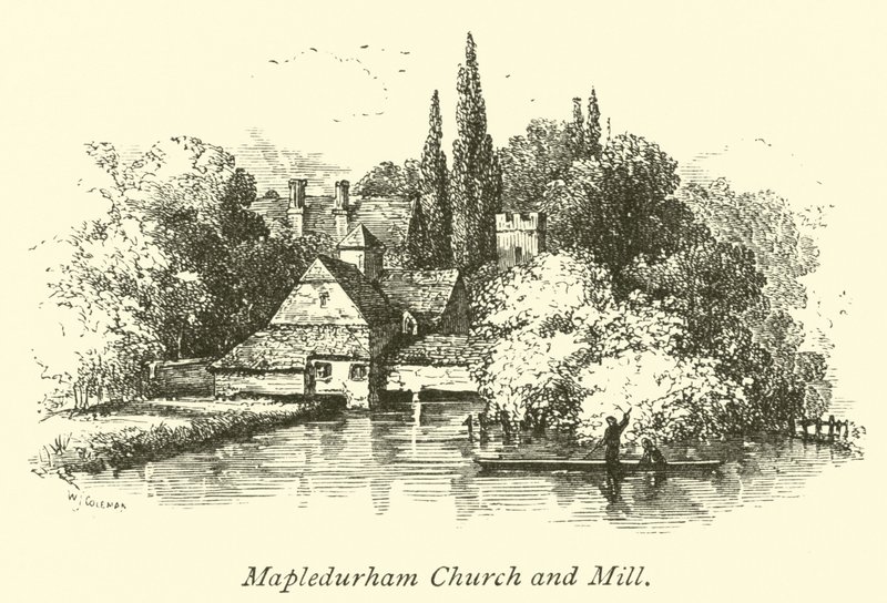 Mapledurham kirke og mølle av English School