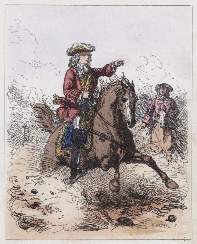 Marlborough at Blenheim (farget gravering) av English School