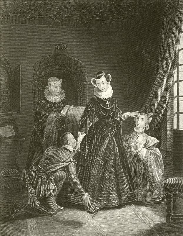 Mary Queen of Scots i Lochleven Castle av English School