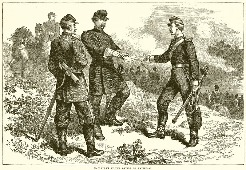 McClellan i slaget ved Antietam av English School