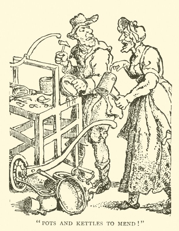 Reparer gryter og kjeler (tresnitt) av English School