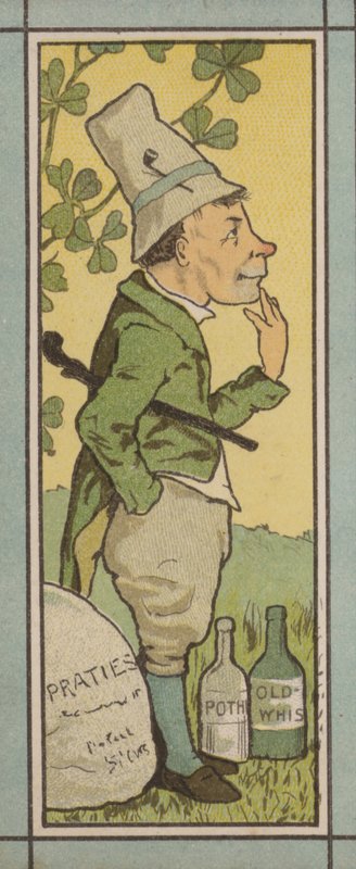 Menyillustrasjon: Irland (farge litho) av English School