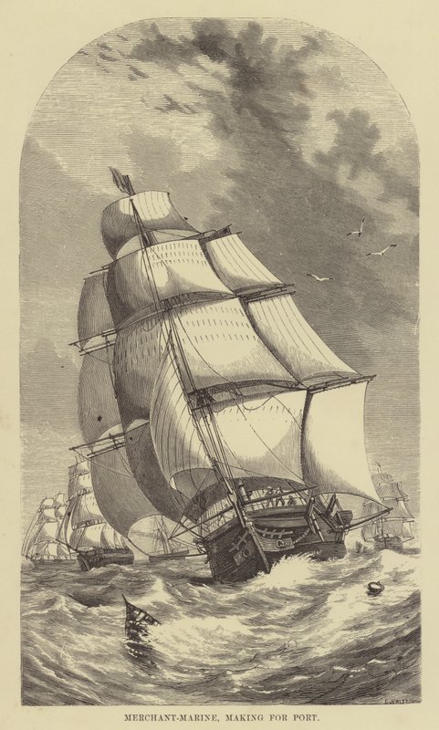 Merchant-Marine, gjør for port (gravering) av English School