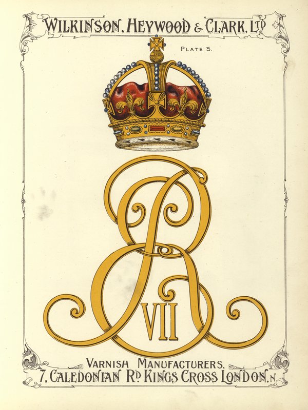 Monogram av kong Edward VII (chromolitho) av English School