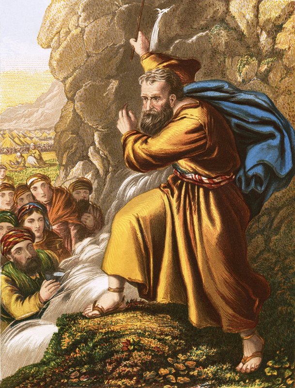 Moses slår på steinen av English School
