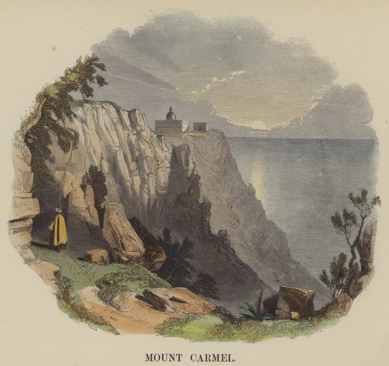 Mount Carmel (farget gravering) av English School