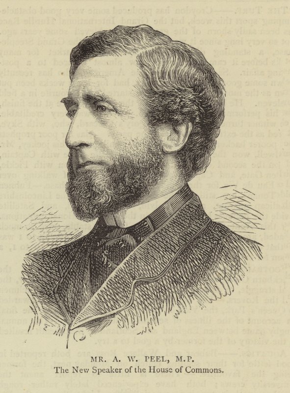 Mr AW Peel, MP (gravering) av English School