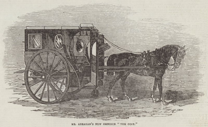 Mr Abrahams nye omnibus "The Cosy" (gravering) av English School