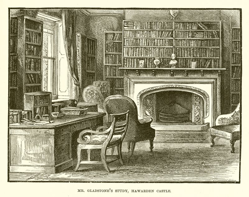Mr. Gladstones Study, Hawarden Castle av English School