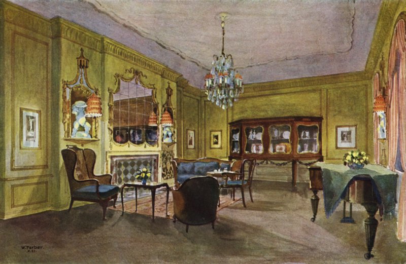 Musikk-rom (farge litho) av English School