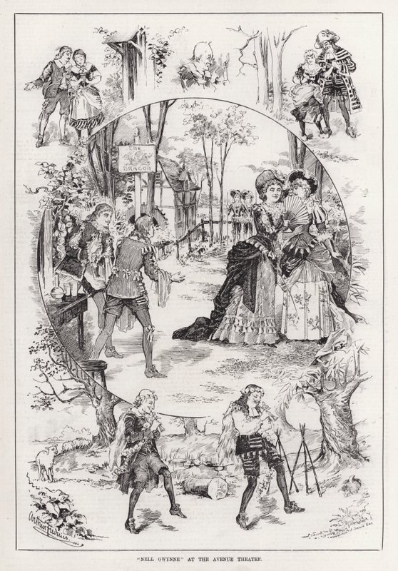 "Nell Gwynne" på Avenue Theatre (gravering) av English School