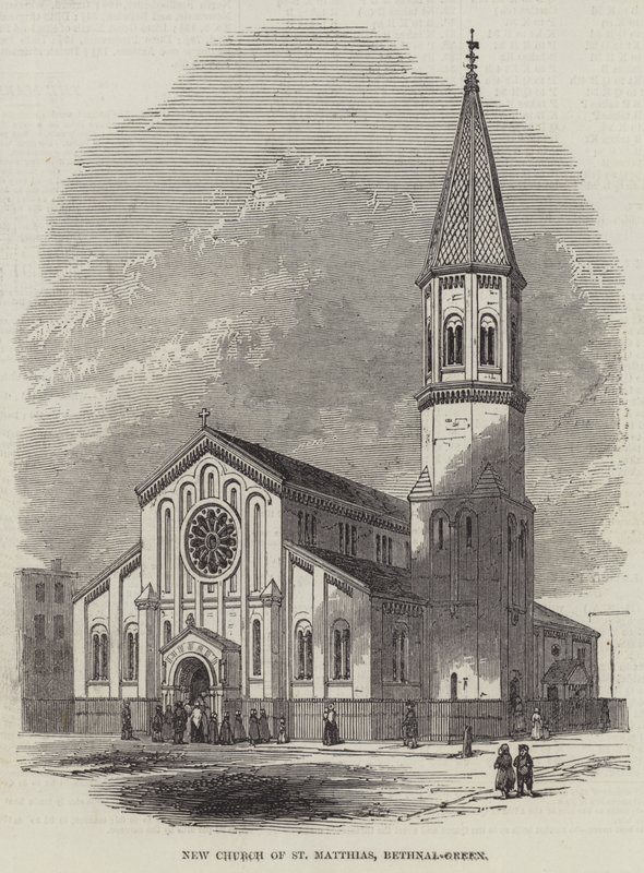 New Church of St Matthias, Bethnal-Green (gravering) av English School