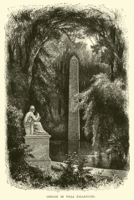 Obelisk i Villa Pallavicini av English School