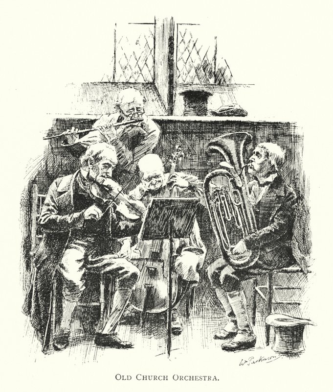 Old Church Orchestra (litho) av English School