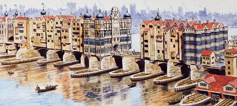 Old London Bridge av English School