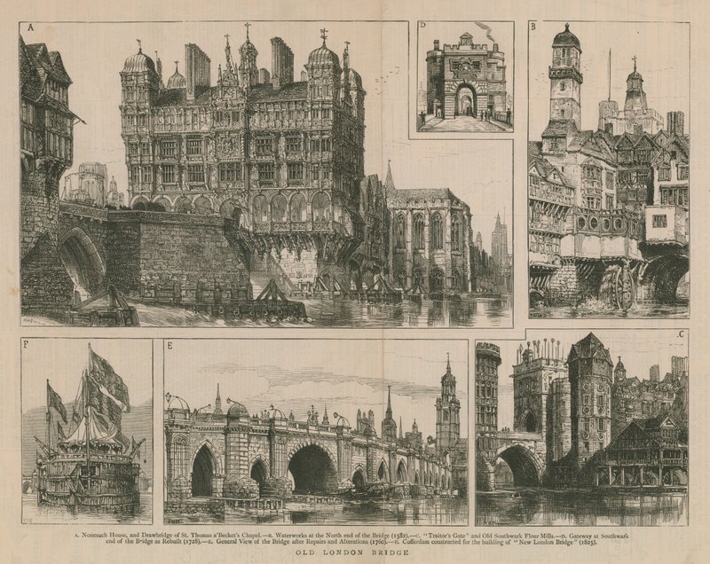 Old London Bridge av English School