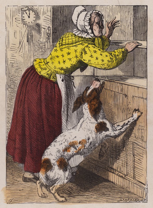 Old Mother Hubbard (farget gravering) av English School