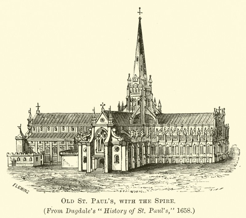 Old St Pauls with the Spire av English School