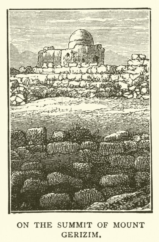 På toppen av Mount Gerizim (gravering) av English School
