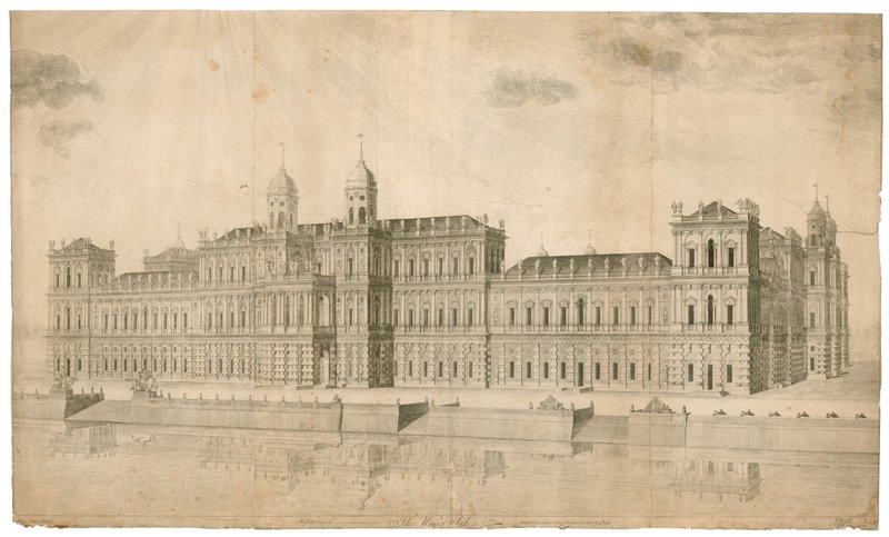 Palace of Whitehall. Publisert 1748 av English School