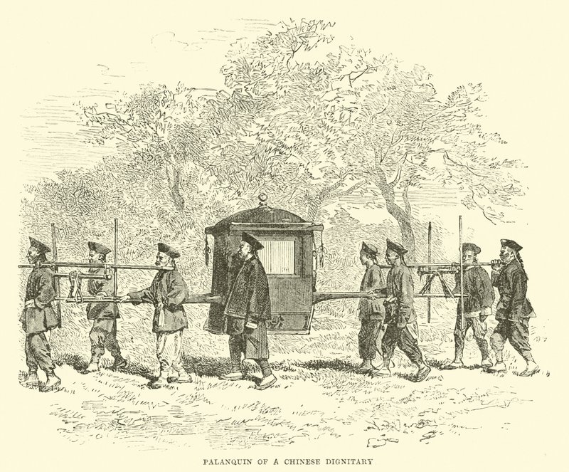Palanquin av en kinesisk dignitær av English School
