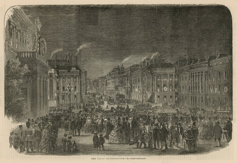 Fredsbelysning i Waterloo Place av English School
