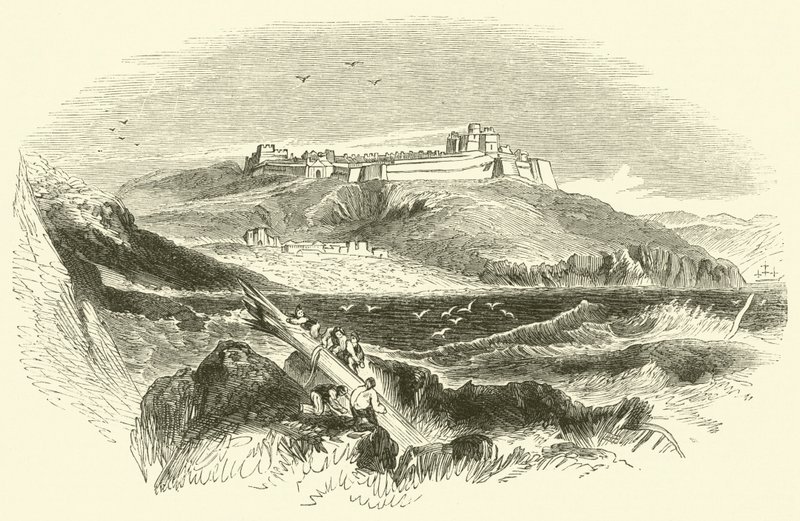 Pendennis Castle (gravering) av English School
