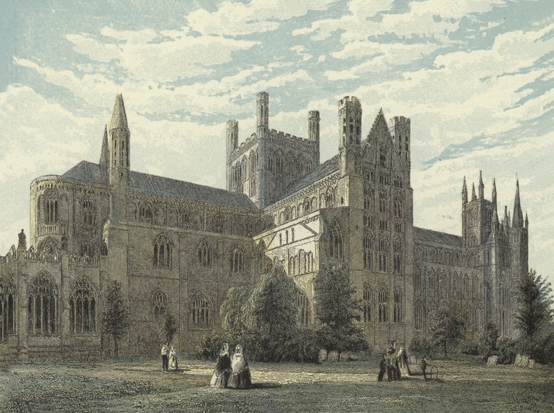 Peterborough Cathedral, North East View av English School