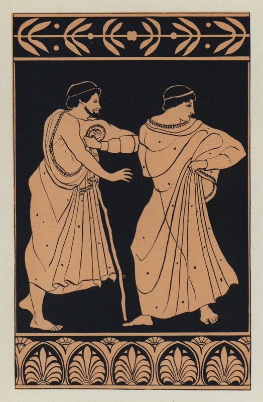 Philto og Lesbionicus (farge litho) av English School