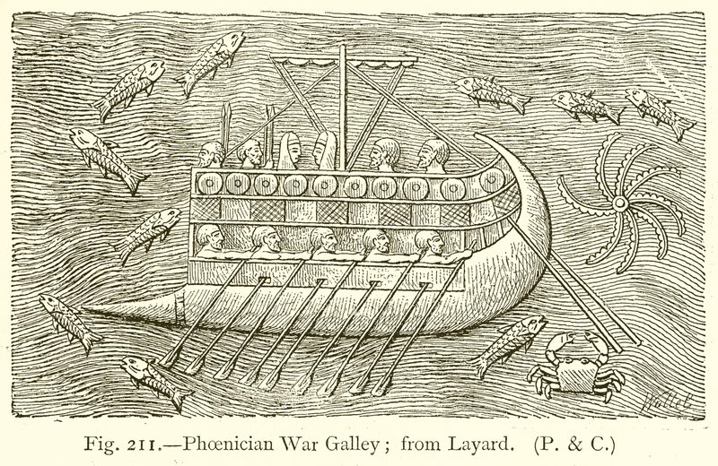 Phoenician War Galley; fra Layard av English School