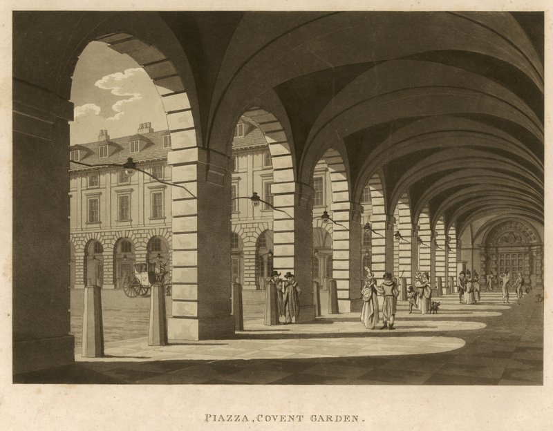 Piazza, Covent Garden, London, 1796 av English School