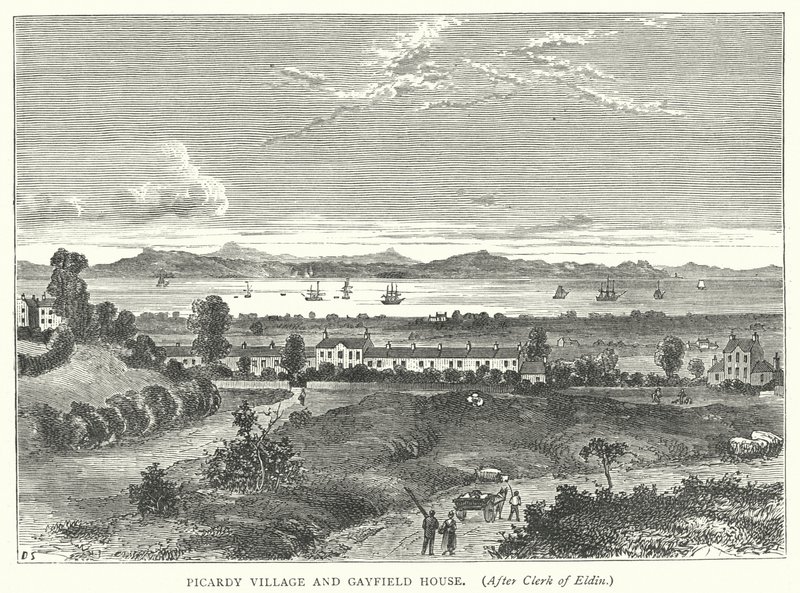 Picardy Village og Gayfield House (gravering) av English School