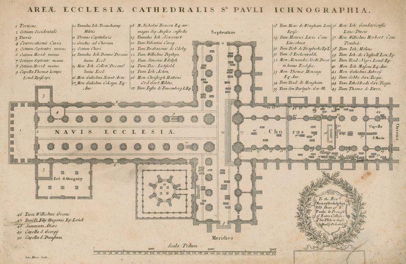 Plan for St Pauls Cathedral, London av English School