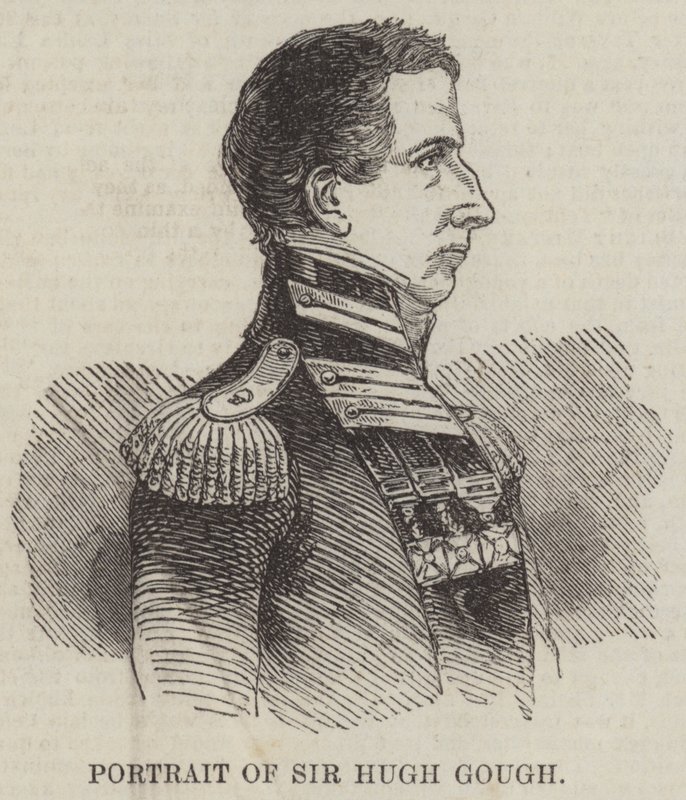 Portrett av Sir Hugh Gough (gravering) av English School