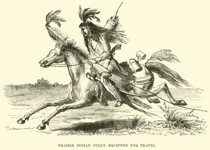 Prairie Indian fullt utstyrt for reise av English School