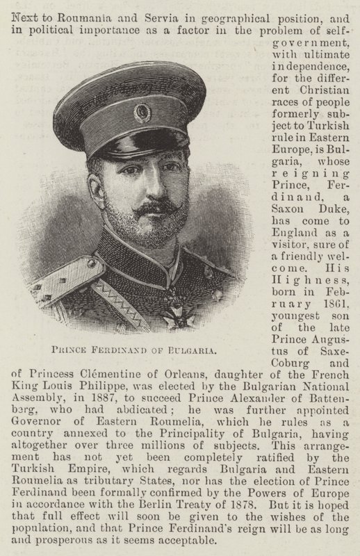 Prins Ferdinand av Bulgaria (gravering) av English School