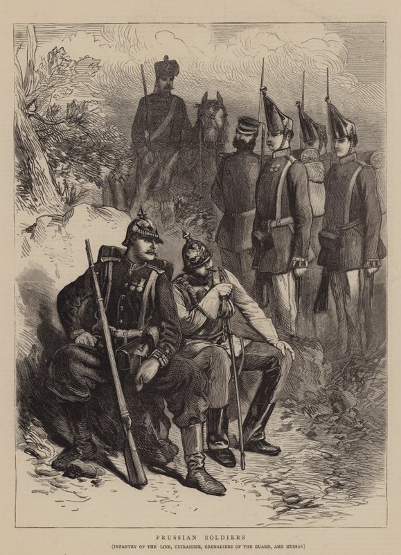 prøyssiske soldater (gravering) av English School