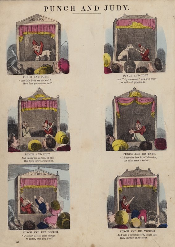Punch and Judy Show (farget gravering) av English School