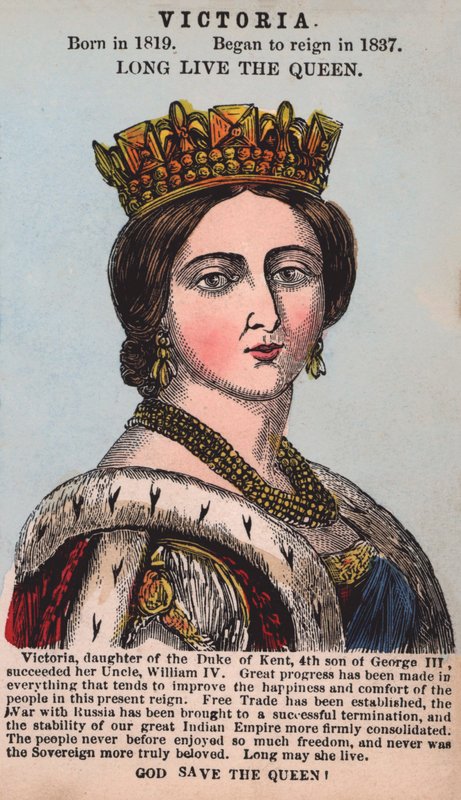 Dronning Victoria (farget gravering) av English School