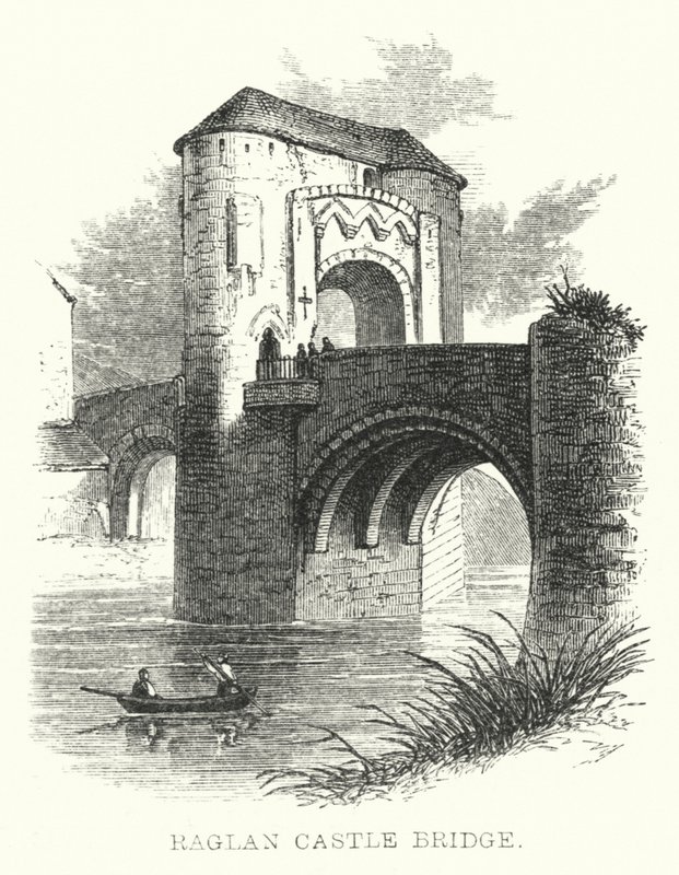 Raglan Castle Bridge (gravering) av English School