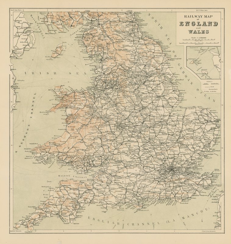 Jernbanekart over England og Wales av English School